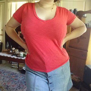 Light Red V-neck T-shirt